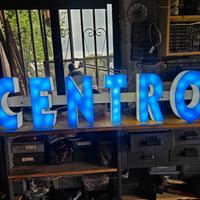 INSEGNA LUMINOSA VINTAGE CENTRO RECUPERO NEGOZIO