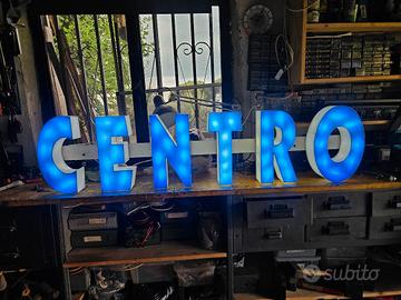 INSEGNA LUMINOSA VINTAGE CENTRO RECUPERO NEGOZIO