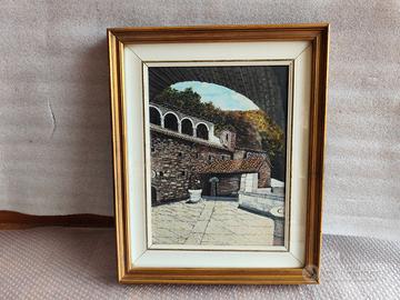quadro vintage assisi eremo delle carceri