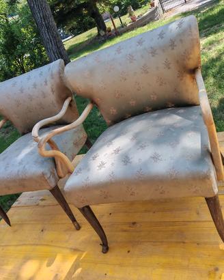 poltroncine bridge vintage antiquariato anni 40 