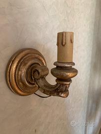 Applique classica legno foglia oro