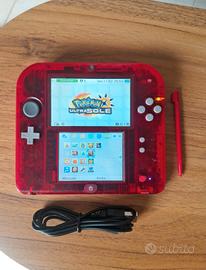 nintendo 2ds rosso trasparente 