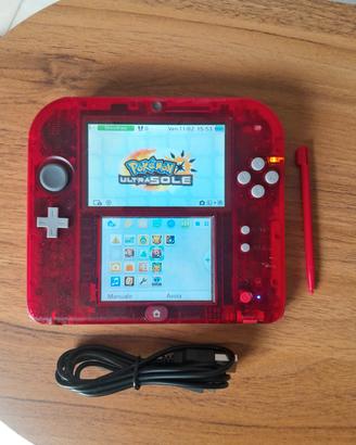 nintendo 2ds rosso trasparente 