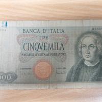 Banconota 5000 Lire Cristoforo Colombo