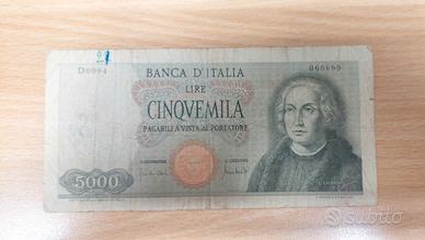 Banconota 5000 Lire Cristoforo Colombo