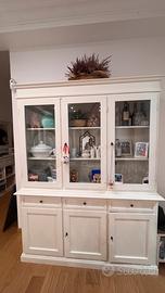 Vetrina in legno bianco 155x203 stile provenzale