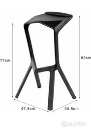 4 sgabelli neri design moderno