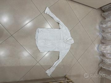 Camicia calvin klein in lino e cotone bianca