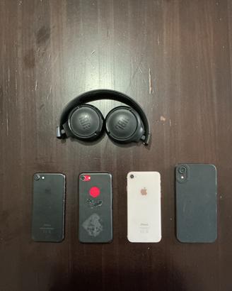 lotto di telefoni apple + cuffie jbl