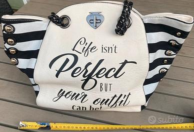 Borsa a sacca Le Pandorine bianca e nera