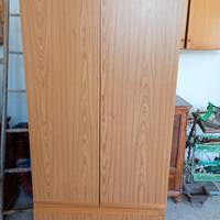 Armadio Laminato  con Venature in Rovere 2 Ante