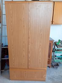 Armadio Laminato  con Venature in Rovere 2 Ante