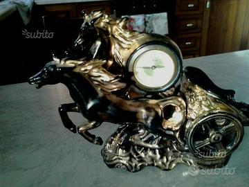 Orologio ceramica cavalli