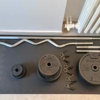 Kit 2 manubri e 2 bilancieri, bodybuilding