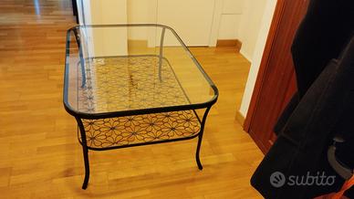 Tavolino Ikea Klingsbo in metallo nero con vetro Arredamento e