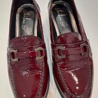 Mocassino Donna in vernice bordeaux