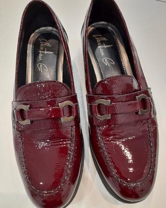Mocassino Donna in vernice bordeaux