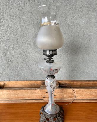 Lampada da tavolo vintage Liberty Vetro opalino