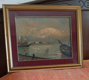 Quadro scena di Barche 54 cm x 44