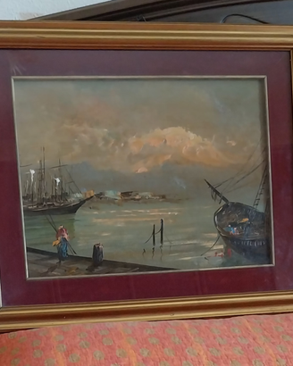Quadro scena di Barche 54 cm x 44
