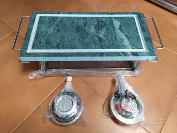 Griglia da tavolo pietra ollare con 2 fornellini