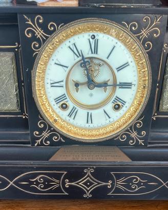 Orologio antico Ansonia fine '800 ardesia e marmo