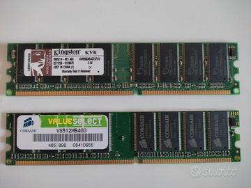 n.2 moduli RAM DDR1 512MB