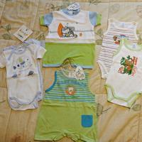 Lotto 6 body bambino bimbo - 6 mesi - 67 cm NUOVI