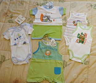 Lotto 6 body bambino bimbo - 6 mesi - 67 cm NUOVI