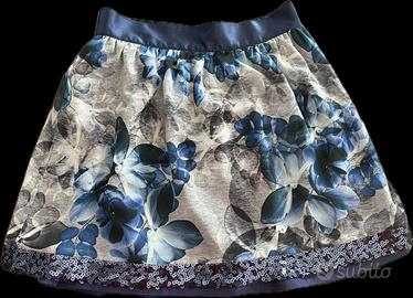 Gonna Guess blu fiori e pailles bambina 152 cm