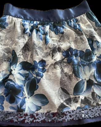 Gonna Guess blu fiori e pailles bambina 152 cm