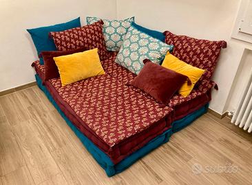 Divano modulare stile boho/etnico - con cuscini