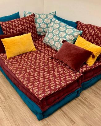 Divano modulare stile boho/etnico - con cuscini