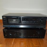amplificatore, giradischi e casse