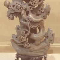 Scultura cinese in pietra saponaria
