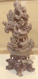 Scultura cinese in pietra saponaria