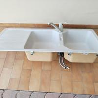 Lavello 2 vasche con scivolo
