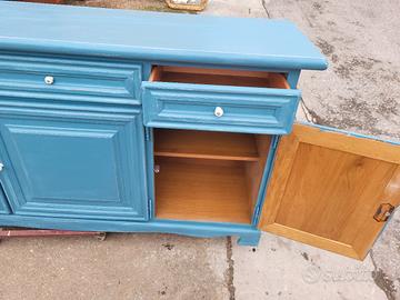 Credenzone laccato blu petrolio 