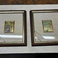 2 quadretti creazione artistica su foglia d'oro