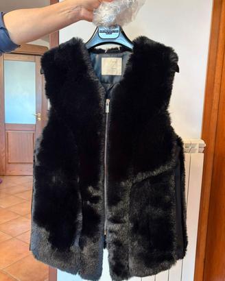 Pellicciotto smanicato nero donna – taglia XS