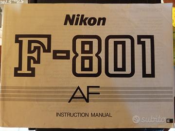 Manuale istruzioni Nikon 801 Canon F1 new