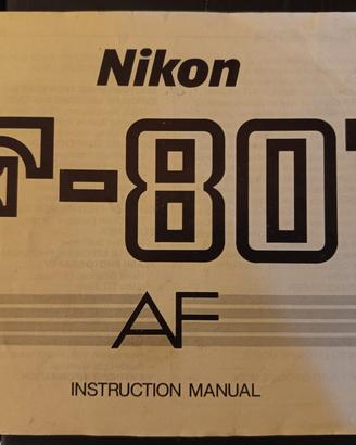 Manuale istruzioni Nikon 801 Canon F1 new