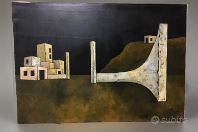 Dipinto metafisico del 1973 Antonio De Vargas