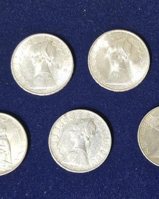 ITALIA: Lotto 7 Monete 500 Lire Argento Misto
