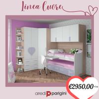 Camerette a ponte + letto accessoriato Cuore