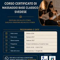 Corso certificato massaggio base classico svedese