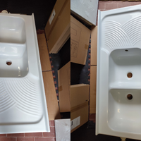 Lavandino ceramica doppia vasca sgocciolatoio