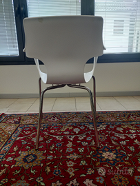 Sedie moderne bianche acciaio e plastica