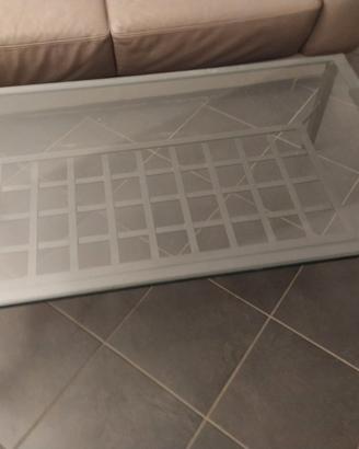 Tavolino da salotto con piano in vetro