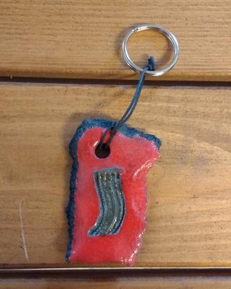 Lotto portachiavi in ceramica raku artigianale